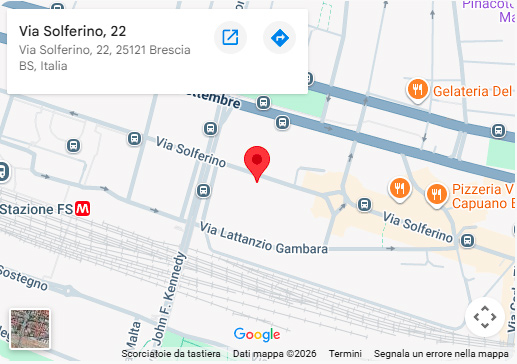 Mappa con indicazione della sede del Giornale di Brescia